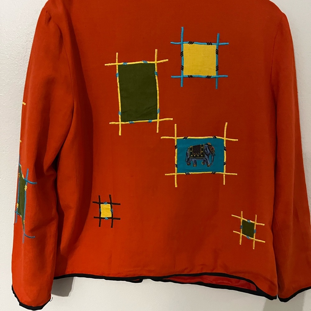 Allure Colorful Patchwork Jacket With Elephant Mo… - image 3